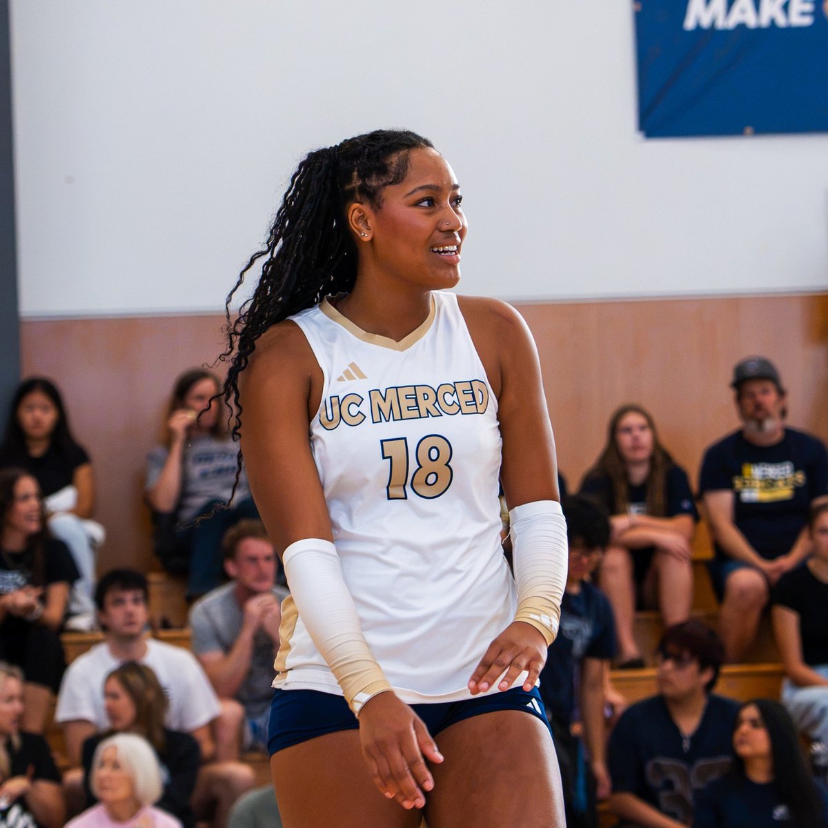 UCMercedWVB's tweet photo. Ayana Ruffin tallied a career-high 8 blocks at Cal Poly Humboldt last week, becoming just the second CCAA player with eight blocks in a conference match this year. Ruffin is also the first Bobcat with 8+ blocks since Morgan Wilson on October 5, 2024! https://t.co/bAUNZCedDf