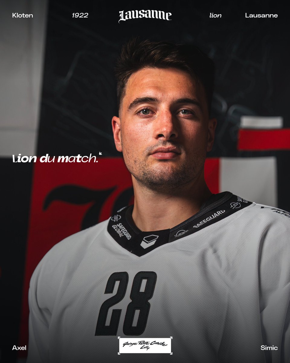 lausannehc's tweet photo. Nos Lions s’inclinent de justesse malgré une réaction en toute fin de match.

Vous avez élu Axel Simic comme Lion du match ! 🦁

Merci à nos supporters venus en nombre ce soir ! Prochain rendez-vous vendredi à Zoug ! ⚪🔴 https://t.co/gASml5w3Qr