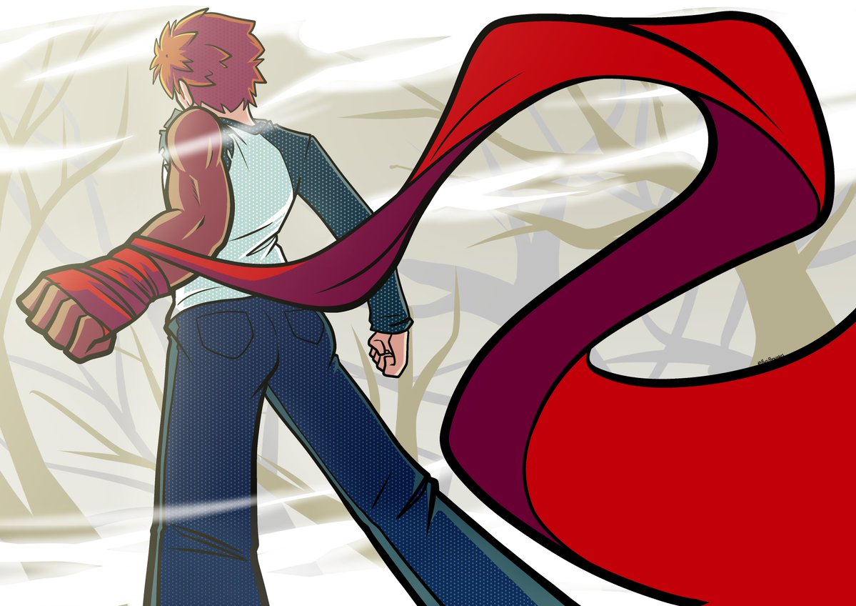 PaniPancakes's tweet photo. A breeze enters the clearing, as if to announce the end of the fight.
All she can see is the boy's back.

#ShirouDay https://t.co/h1ABo7mqUz