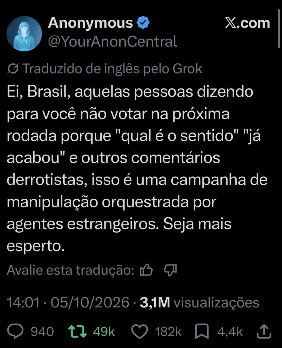 DaviMessiasRam1's tweet photo. @toninhodocall @xicosa Estão nos avisando disso desde o fim do primeiro turno. https://t.co/66rAm3Hvdc