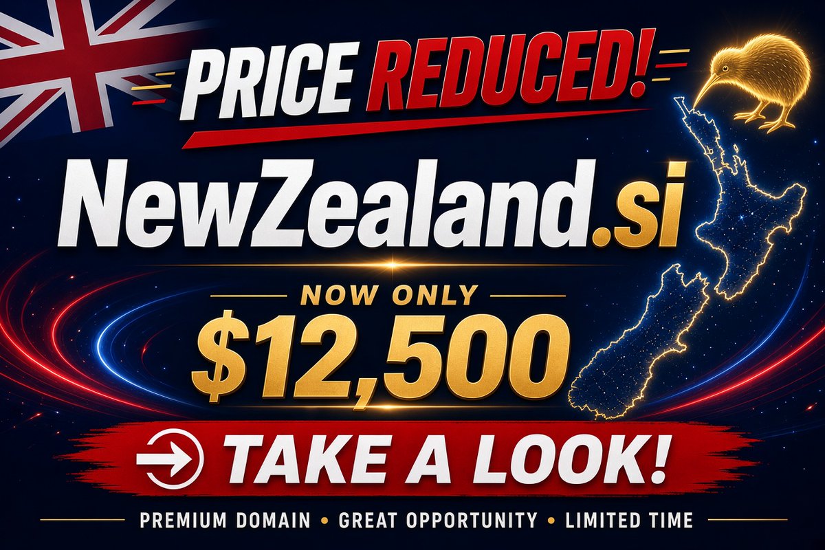 PierreBarnard8's tweet photo. Reduced the price of https://t.co/plJg1TX0yC to $12500.
Only through https://t.co/Tbzm4fB35y
https://t.co/95B5KqWC5k
#domain #domains #NewZealand @RealtimeUK #SI #DomainsForSale https://t.co/VwRAAW1JMY