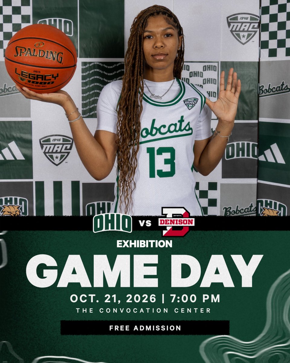 OhioWBasketball's tweet photo. 𝗪𝗘'𝗥𝗘 𝗕𝗔𝗖𝗖𝗖𝗞𝗞𝗞𝗞𝗞𝗞 😼

Ohio Women's Basketball is back in action in the Convo today! The Bobcats are set to host an exhibition match up against Denison at 7 PM! 🏀

🎟️ FREE ADMISSION

#OUohyeah https://t.co/EHZVWZMGJG