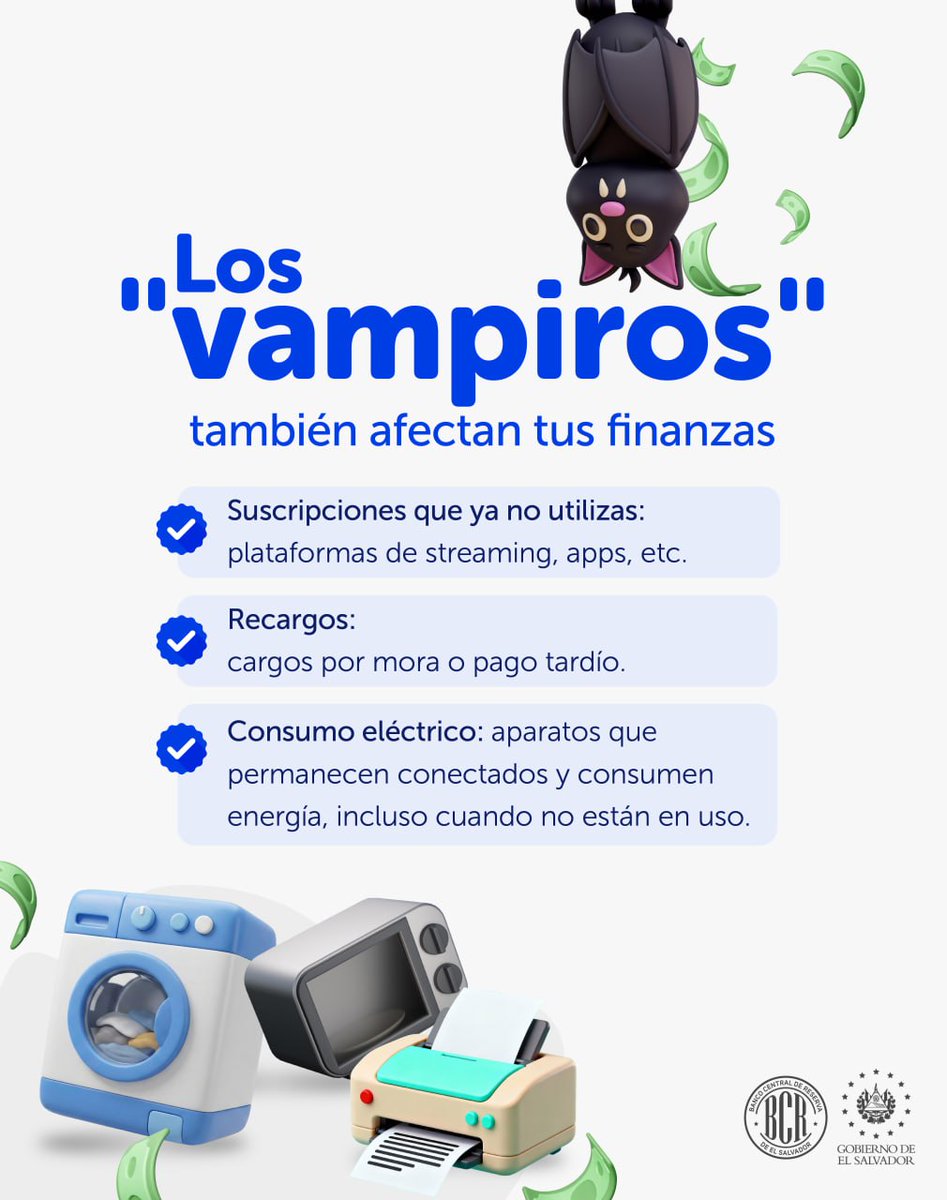 bcr_sv's tweet photo. 👻 Para evitar gastos innecesarios, revisa y cancela suscripciones o mejora hábitos en el hogar para reducir consumos ✅. https://t.co/QqgbRYq0yD