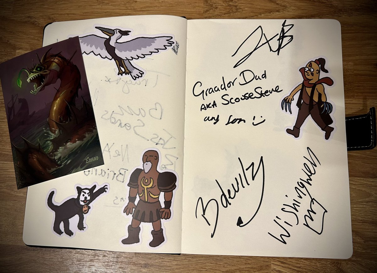99SlayerTab's tweet photo. Just about over my #RuneFlu! 🤧🙈

Glad I got to meet you all! @jxb_streams, @ExcelKOS, @mikeej9 &amp; @wishingwellosrs 💙 also supper happy to see @enkoro_art at the end of RuneFest and acquire myself one of her amazing prints! 😃

@CreatorCrafted stickers 👍 Artist 👩‍🎨 
@rururupert https://t.co/GmszQKuEXk