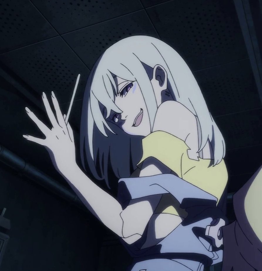 MGecko117's tweet photo. The character with my favorite design in Edgerunners 2 only has like 30 seconds of screen time lol, I like how empty her eyes look https://t.co/zgt7DgULRB