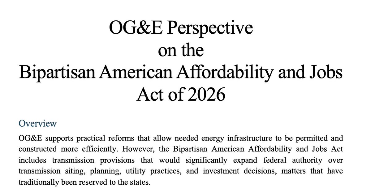DavidPomerantz's tweet photo. New: People have expected monopoly utility companies to try to undermine the transmission reforms in BAAJA, based on their track record.

Here’s some of the first concrete evidence of those attempts, from Oklahoma Gas &amp; Electric, as obtained by @EnergyandPolicy (link to follow). https://t.co/jdotmD02dk