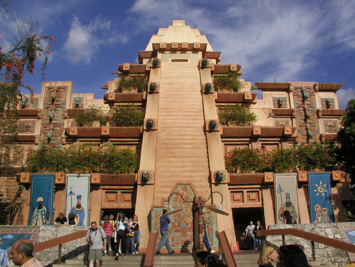 BayAreaBubba's tweet photo. I think people forget there is already a pyramid shaped like this in Epcot. While I understand the concern, I’m going to wait for the final result as it hasn’t been a problem for the Mexico pavilion. https://t.co/TefcN9B9jh