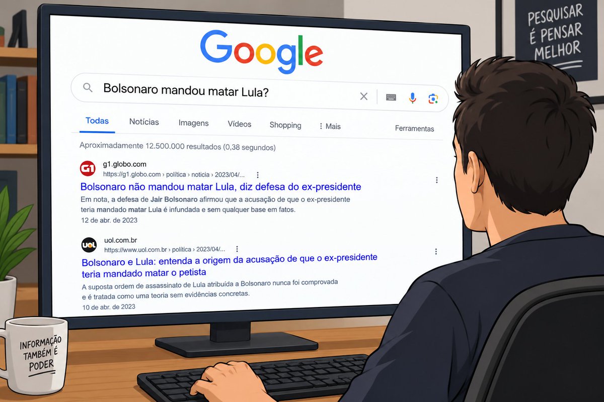 Vdspinelli1's tweet photo. Estou com uma dúvida e preciso da sua ajuda. Poderia pesquisar no Google: Bolsonaro mandou matar Lula?

#PesquiseBolsonaroMandouLula https://t.co/hzKm1KRXpl