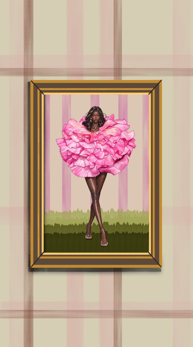 LaModeUnknown's tweet photo. Just finished painting Anok Yai in that gorgeous ROSE look for ✨️Victoria's Secret✨️ fashion show.🪡

PS: I'm so obsessed with how I illustrated the face 😭 https://t.co/p1s8wgb6dU