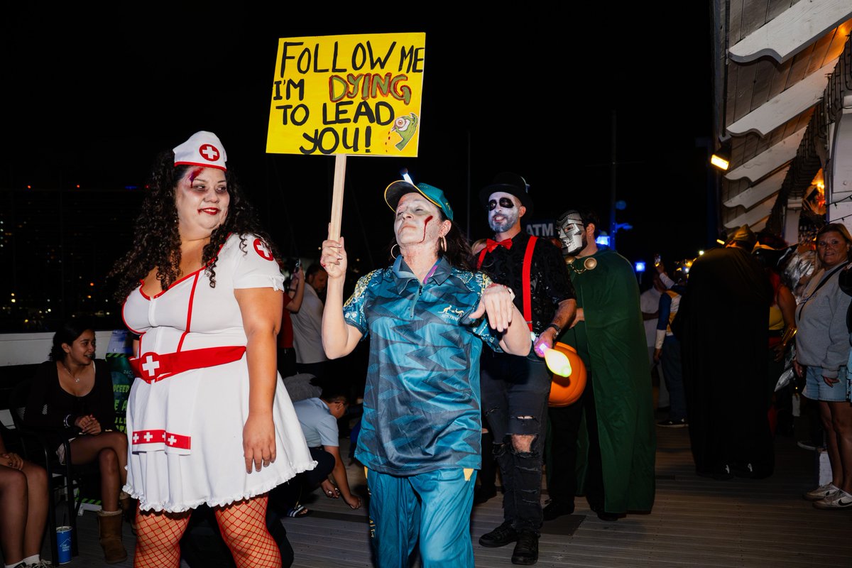 lbcurrent's tweet photo. Shoreline Village’s annual “Zombie Walk” returned to Long Beach Saturday night, Oct. 17, despite ongoing construction with its famed walk and a clown show.

Read here: https://t.co/XeUKbOFzrn https://t.co/bvbVP3kQGe