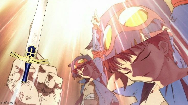 Dementro2000's tweet photo. MY SWORD IS THE SWORD THAT WILL PIERCE THE HEAVENS!!! ⚔️⚔️⚔️⚔️⚔️🔥🔥🔥🔥🔥 https://t.co/mtmtYClYE1