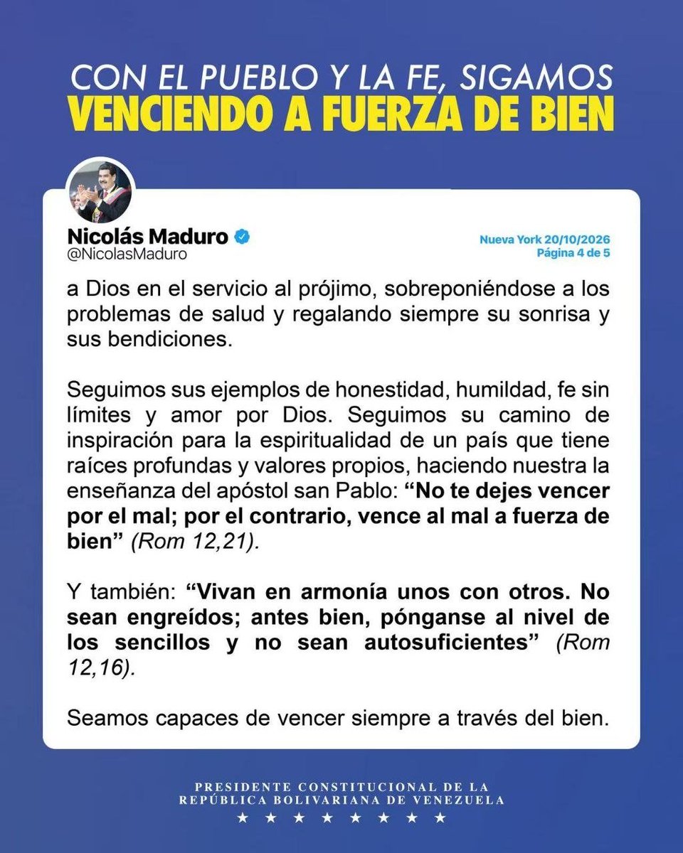 NicolasMaduro's tweet photo. Esa gran visión y las grandes tareas proyectadas aquel día siguen en pleno desarrollo, avanzando hacia más democratización de la sociedad que hayamos vivido como país: la democracia de los comunes, de los vecinos y vecinas, de la gente de a pie. https://t.co/hduUGsJ5Jc