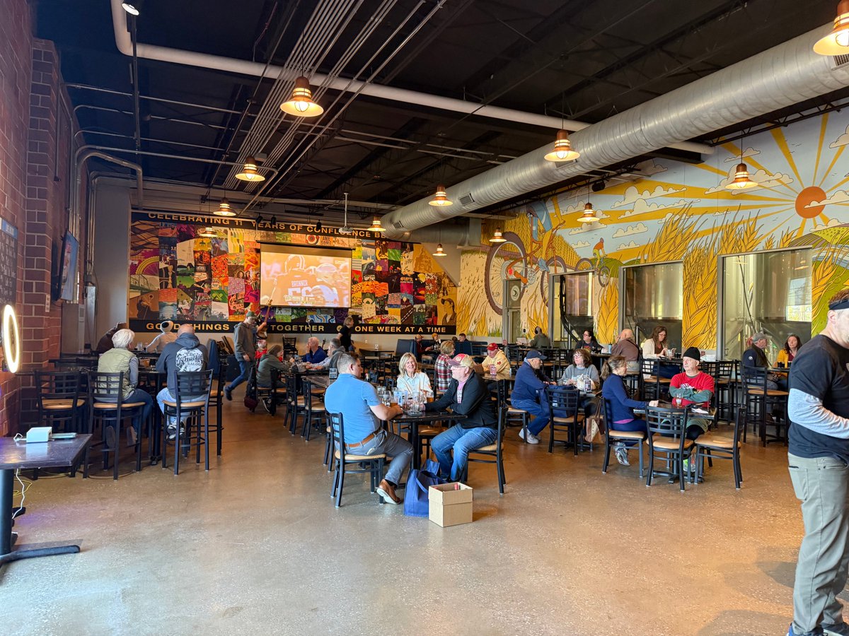 ConfluenceBrew's tweet photo. Thank you to all our amazing customers, staff, friends, and family for celebrating Confluence’s 14th anniversary with us! 🎉🍻

You helped make our VIP Hour and anniversary party so special, and we couldn’t be more grateful for this incredible community. Here’s to 14 years of great beer, great people, and great memories — and many more to come! 💙🍺