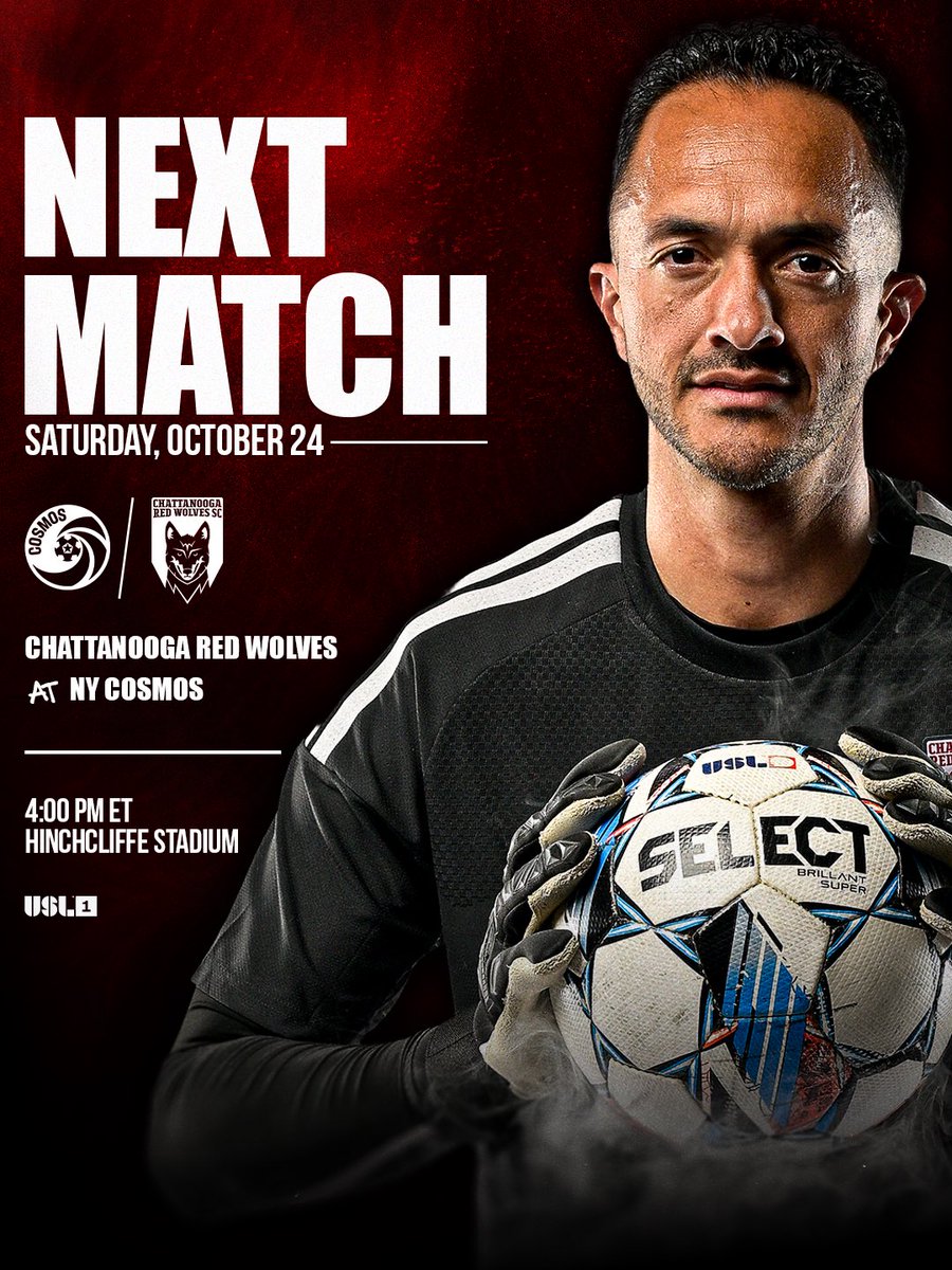 ChattRedWolves's tweet photo. One final regular-season battle.🐺 

We’re headed to New York to take on NY Cosmos this Saturday. https://t.co/D5OPXmzqAU
