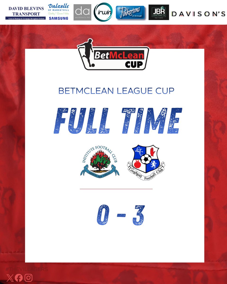 LoughgallFC's tweet photo. 𝗙𝘂𝗹𝗹 𝗧𝗶𝗺𝗲 || 𝗕𝗲𝘁𝗠𝗰𝗟𝗲𝗮𝗻 𝗖𝘂𝗽

We advance to Round 2️⃣ of the #BetMcLeanCup with an impressive win away to @Institute_FC at the Brandywell

𝗡𝗶𝗸𝗼 𝗟𝗼𝘃𝗿𝗲𝗸𝗼𝘃𝗶𝗰 with a double and 
𝗗𝗮𝗿𝗿𝗮𝗴𝗵 𝗦𝘁𝗲𝘄𝗮𝗿𝘁 who opened the scoring early on ⚽️💙 https://t.co/t630zQ0yaC
