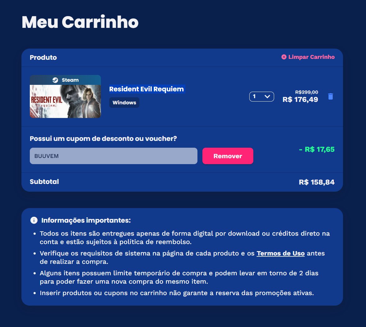 Gameplayscassi's tweet photo. Resident Evil Requiem por R$ 158,84 com ativação Steam. Use o cupom BUUVEM para atingir o valor.

oferta: https://t.co/v73mnxBP3Q

(anúncio). https://t.co/s8O5X0ZNRR