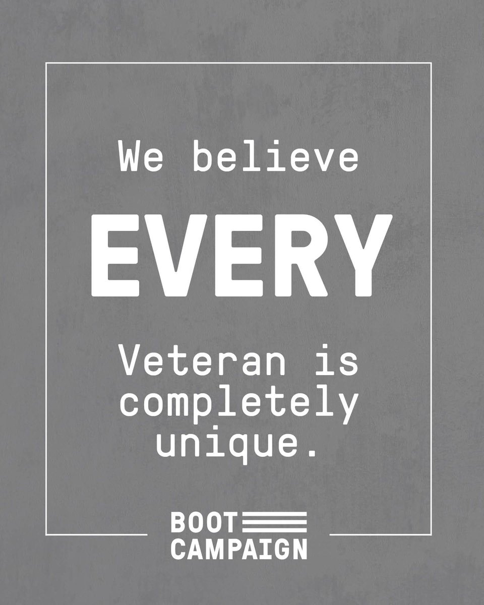 BootCampaign's tweet photo. When Veterans come to Boot Campaign, we don't just put them in a pipeline. No, we are committed to individualized, life-improving care. Every human is different, and one size does not fit all when it comes to caring well for Veterans and military families. https://t.co/UX7rrXvtfc