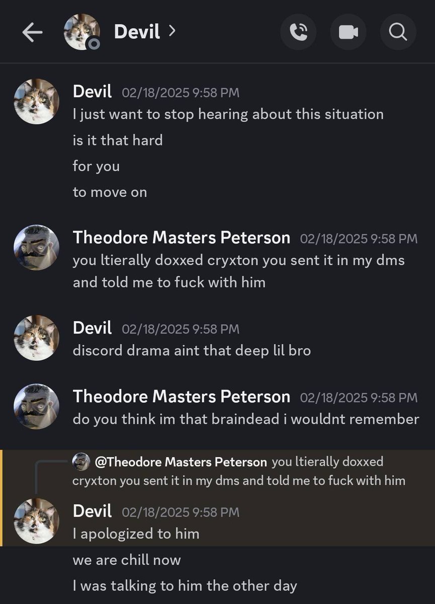 TMPTheodore's tweet photo. yo @aNichiporchik i'm just curious why on earth youre talking with a self admitted child doxxer + racist can we get a comment on that? https://t.co/NGdmxSohI6