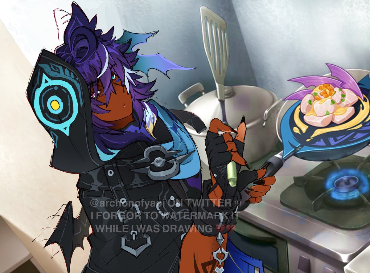 archonofyaoi's tweet photo. how it feels to cook a yummy meal as a boy hashtag male + honey glazed ceviche version #ororon https://t.co/nw1GpnrhUb