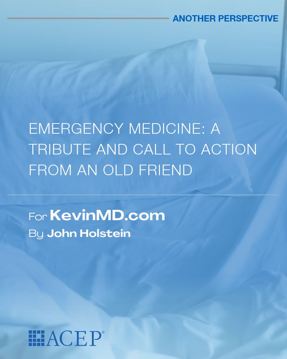 ACEPNation's tweet photo. Life-long EM advocate and billing specialist John Holstein shares a tribute to emergency physicians, calling for the specialty to unite and embrace its role as a leader in healthcare. 

Read the full article: https://t.co/1NFfM4ZrBR https://t.co/3QVTWhBy7H