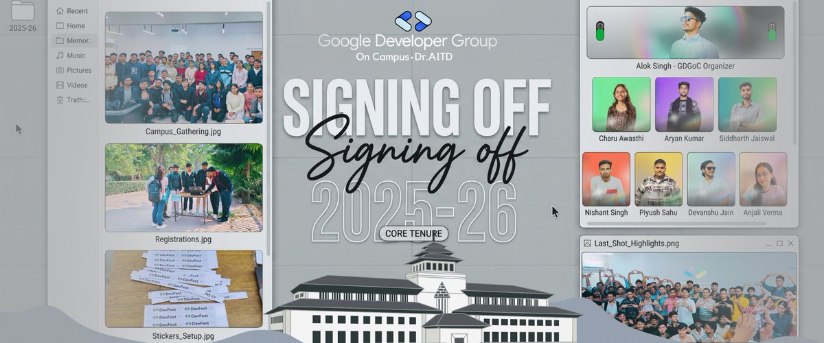 gdg_aitd's tweet photo. Team 2025-26 ❤️ Signing off from GDG on Campus Dr. AITD ’25–’26 with gratitude, pride, and unforgettable memories. A journey of learning, leadership, and growth.

One chapter ends &amp; Other begins, the spirit of building together continues.

#GDGOnCampus #DeveloperCommunity https://t.co/5x41tYavCx