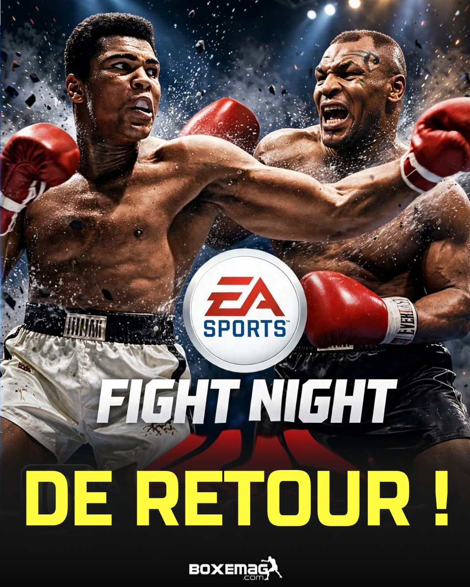 BoxeMag_com's tweet photo. 🥊C'EST OFFICIEL !🎮

EA Sports a confirmé le retour de Fight Night après 15 ans !

EA Sports a déclaré : « À tous ceux qui sont restés dans notre coin : Fight Night est de retour.»

Aucune date de sortie, aucune plateforme ni aucune liste de boxeurs n'ont encore été annoncées. https://t.co/XGhaP5fT3h