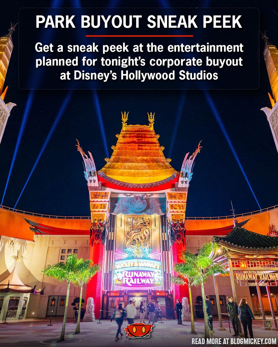 Blog_Mickey's tweet photo. Hollywood Studios is now closed for a corporate buyout that will bring back the Citizens of Hollywood, lightsaber demonstrations with Galactic Starcruiser characters, and more. Here's a sneak peek at what's in store for the evening

🔗 https://t.co/iwP4tnALNQ https://t.co/xiNiha6ook