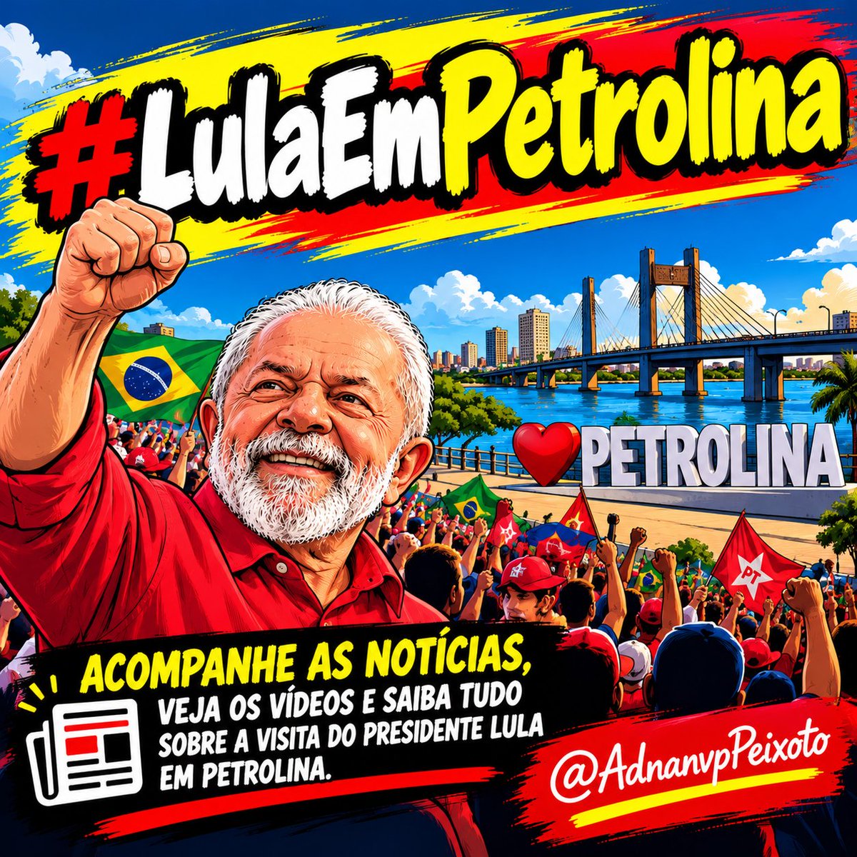 AdnanvpPeixoto's tweet photo. ATENÇÃO TROPA DO EXÉRCITO DO LULA BORA SENTA O DEDO CURTI COMPARTILHA VAMOS SUBIR MAIS ESSA MISSÃO:
#LulaEmPetrolina https://t.co/190rk5VJMp