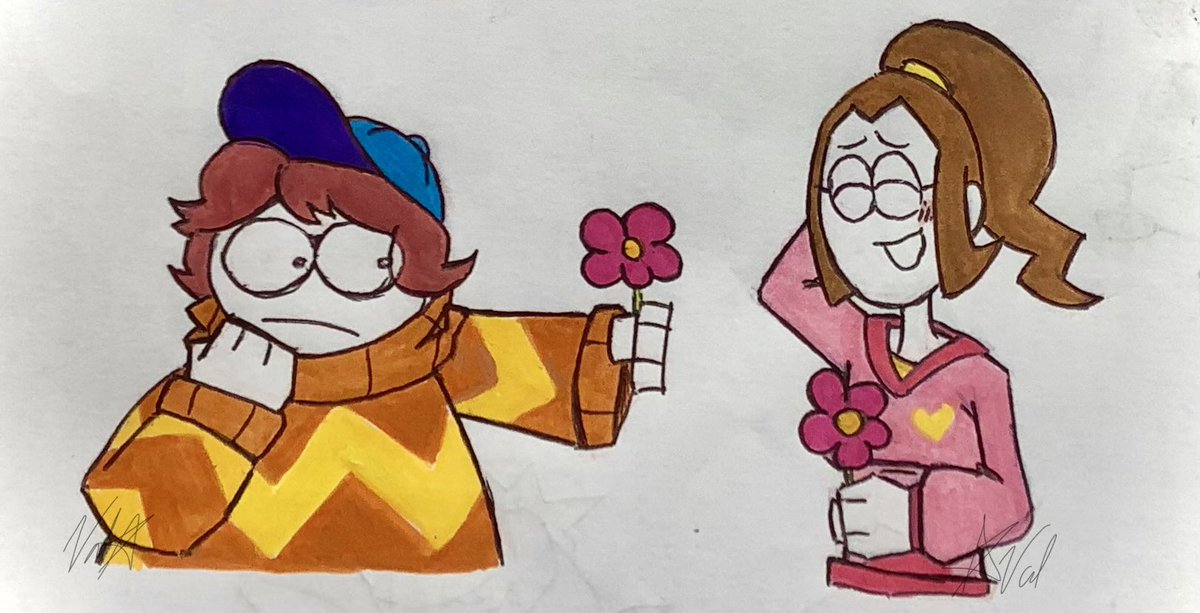 Anett_wooo's tweet photo. My sister made me draw them—they're so cute ❤️‍🩹

#spookymonth #spookymonthfanart https://t.co/V2OySMUdDF