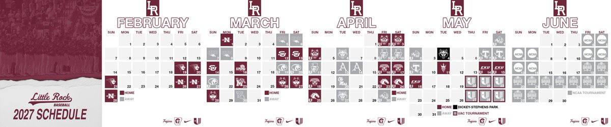 LittleRockBSB's tweet photo. Built for another run...
Our 2027 Schedule is officially here! ⚾️

#TrojansUnited ⚔️ https://t.co/AGydeJMAjO