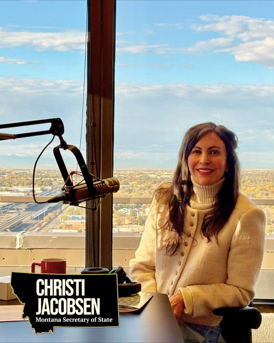 SOSJacobsen's tweet photo. Great joining John live in studio in Billings for Montana Talks this morning, taking calls as we get set for the Nov. 3 General Election! Return your absentee ballots promptly, or we'll see you polling place voters in person on 11/3! #mtnews #mtpol https://t.co/zMRFBLNb92