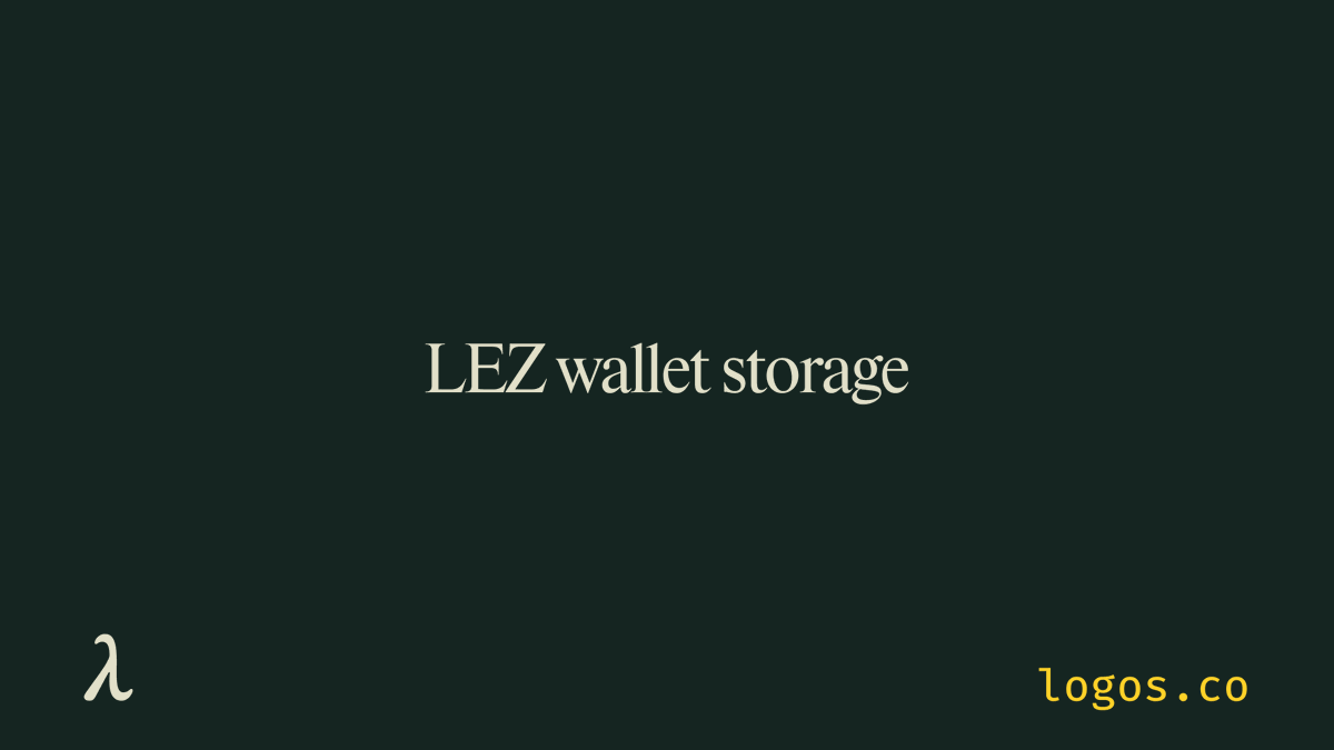 Logos_devs's tweet photo. LEZ wallet storage is now encrypted using the wallet password.

Keys, account state, and derived material no longer sit in plaintext on disk, they are encrypted and unlocked by the wallet password. https://t.co/okdhKU8Eln