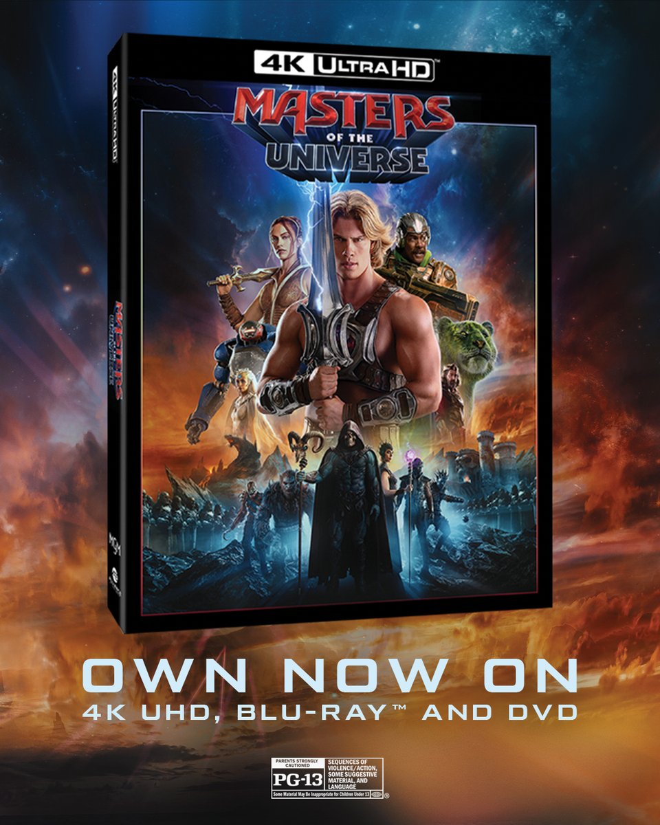 Challengers's tweet photo. MASTERS OF THE UNIVERSE is now on 4K UHD, Blu-ray™ and DVD. Prince Adam returns to Eternia to discover his home under the rule of Skeletor. Own the film critics are calling “The He-Man Movie Fans Have Waited Decades For” (Chris Brumbray, JoBlo). Own MASTERS OF THE UNIVERSE now. https://t.co/mWUplw2PqM