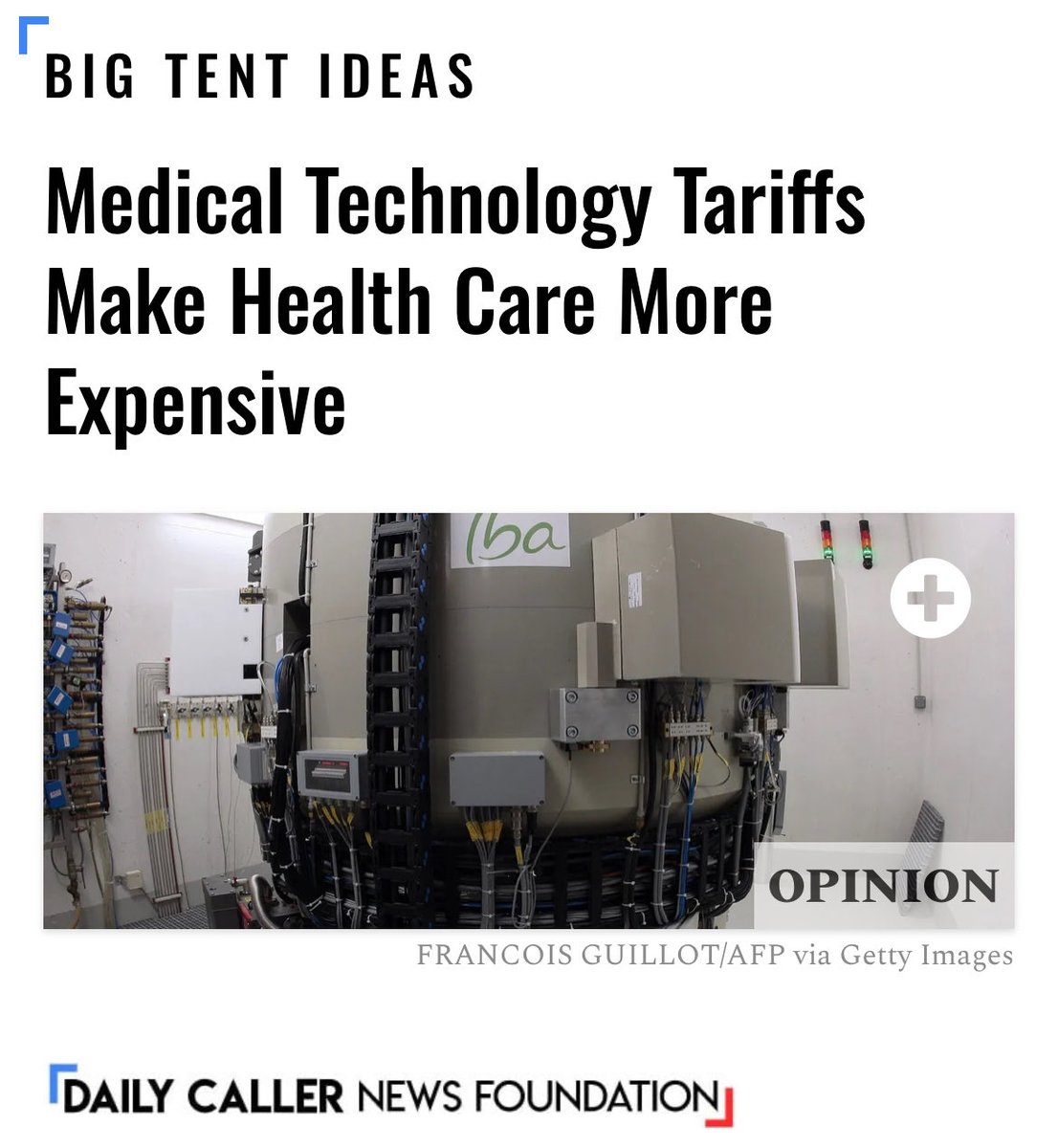 AmerComm's tweet photo. "America already dominates medical technology by value. To keep that lead, we should stop taxing the inputs and the specialized machines that complete U.S. products."
 
American Commitment President @Kerpen and @StephenMoore explain how President Trump’s tariffs are undercutting domestic medical manufacturing 👇🏻