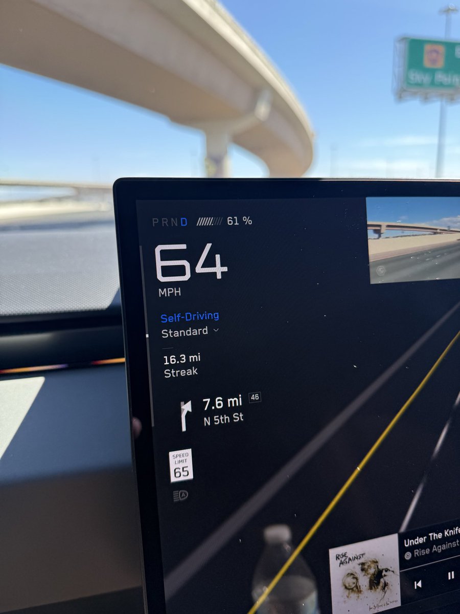TimDOES's tweet photo. FSD 14.3.13 continues to sometimes go just under the speed limit on the highway with the Standard Self-Driving profile https://t.co/Jh7K5FsPPc