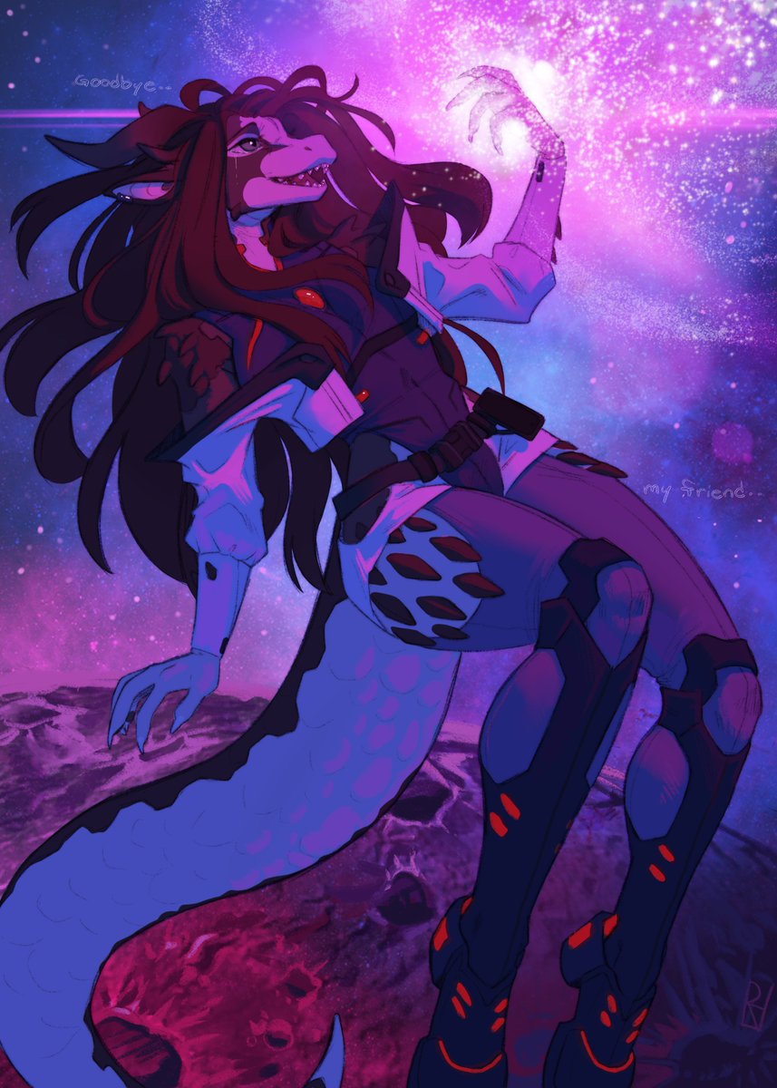 EatchaHeckin's tweet photo. "Is that a compromise?"

Abbie drawn in Lucy's fit from Edgerunner. Gorgeously made by @voregence! Just look at the colours! Look at them! https://t.co/pfD4MU0g4B