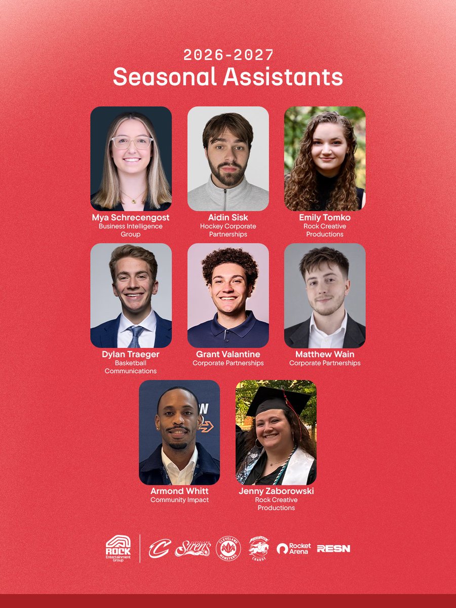RockEntGroup's tweet photo. This season runs on new energy. Meet our 2026-2027 seasonal assistants — joining us across Rock Entertainment Group to make every fan moment one worth remembering. Welcome to the Team! https://t.co/uzjbiBXIDj