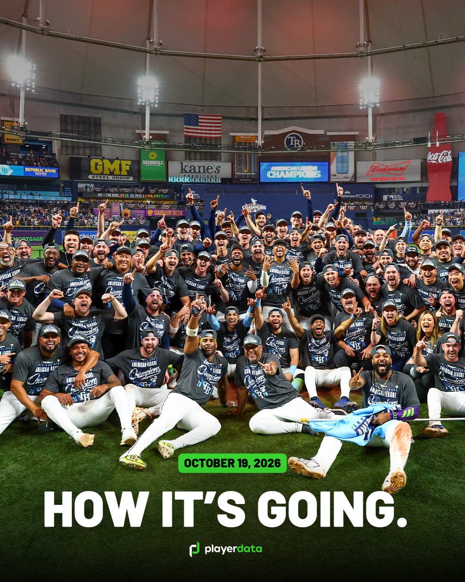 PlayerData's tweet photo. Wishing the Rays best of luck in the World Series‼️ #NeverADoubt https://t.co/Hywr21qwY9