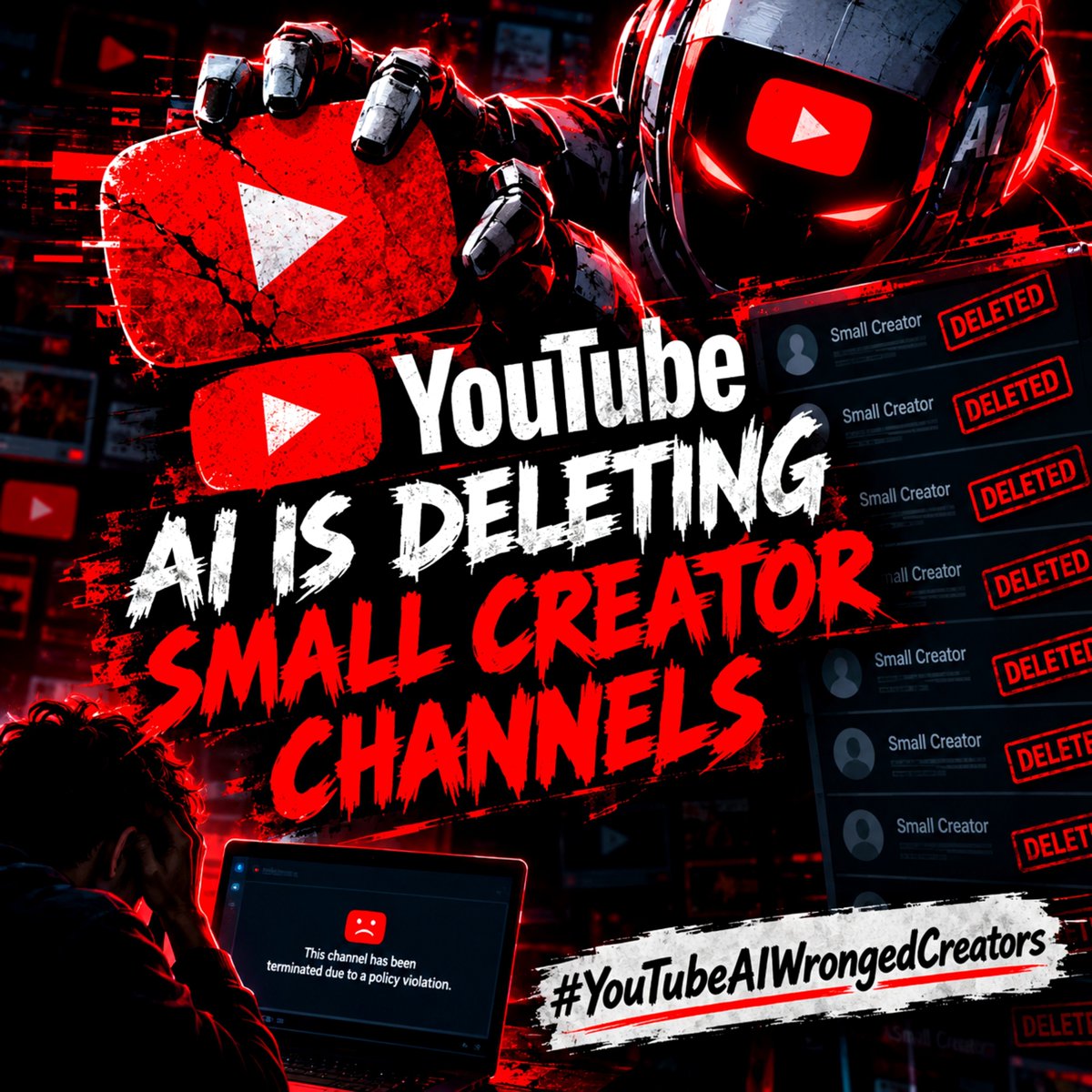 ragavkcn's tweet photo. 🚨🔥 YOUTUBE, WE DEMAND ANSWERS — NOT ANOTHER AUTOMATED REPLY!
#YouTubeAIWrongedCreators
💔 Behind every terminated channel is a creator who invested time, creativity, and countless hours of hard work into building something meaningful. @TeamYouTube @YouTube @YouTubeIndia https://t.co/YQSXCwWPKd