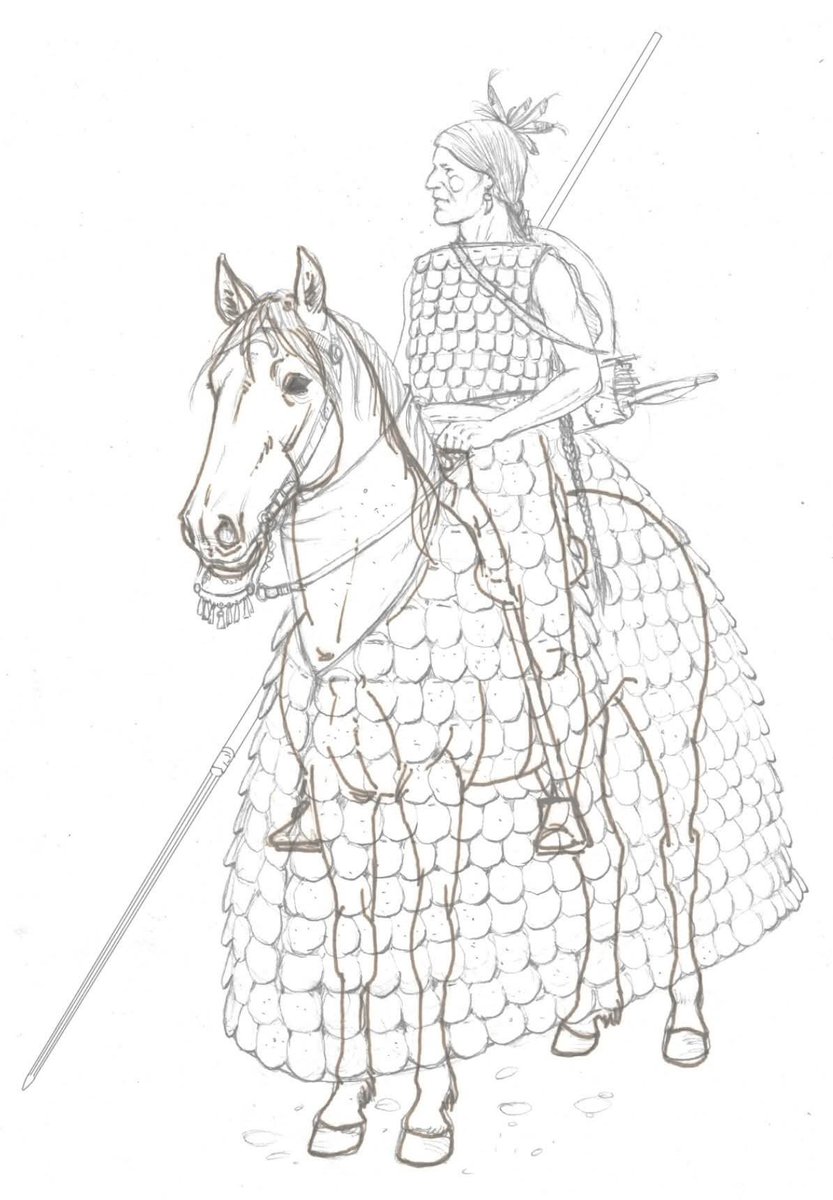 the_Ghost_Hero's tweet photo. The talented and knowledgeable David Rickman reconstructed these warriors first attested in 1689, until the early 19thc, in a series of drawings, showing how even the legs were protected under horse armor. Not included are their thick buff coat with neckguard and helmets. https://t.co/aw6t2BgKAt