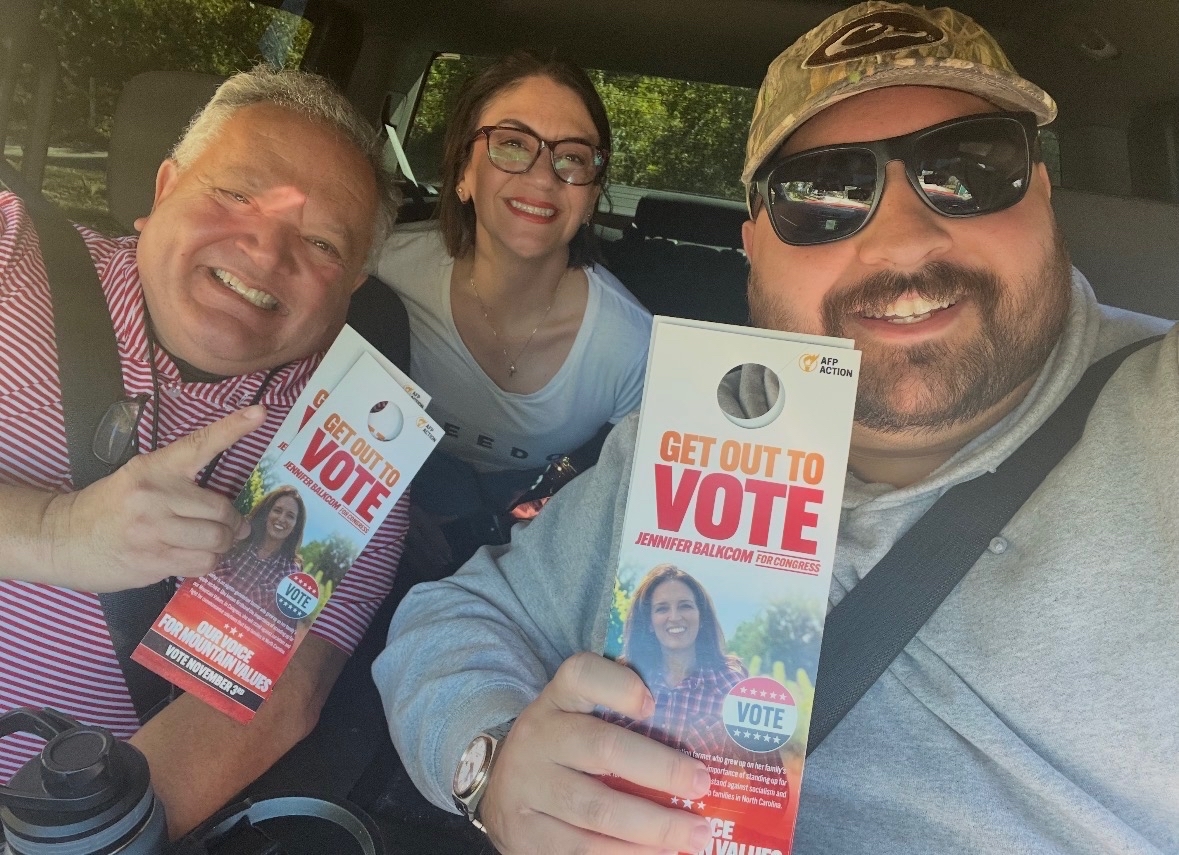 AFPAction's tweet photo. Beautiful North Carolina day to knock doors for @JenBalkcom! https://t.co/eIiXbUA6Ul