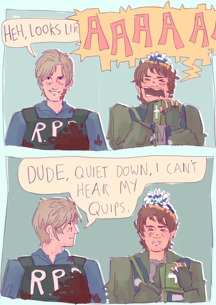 ElyfonA's tweet photo. How I think a canon interaction would go (real) #bryeon #ResidentEvil https://t.co/dlnn54EcN4