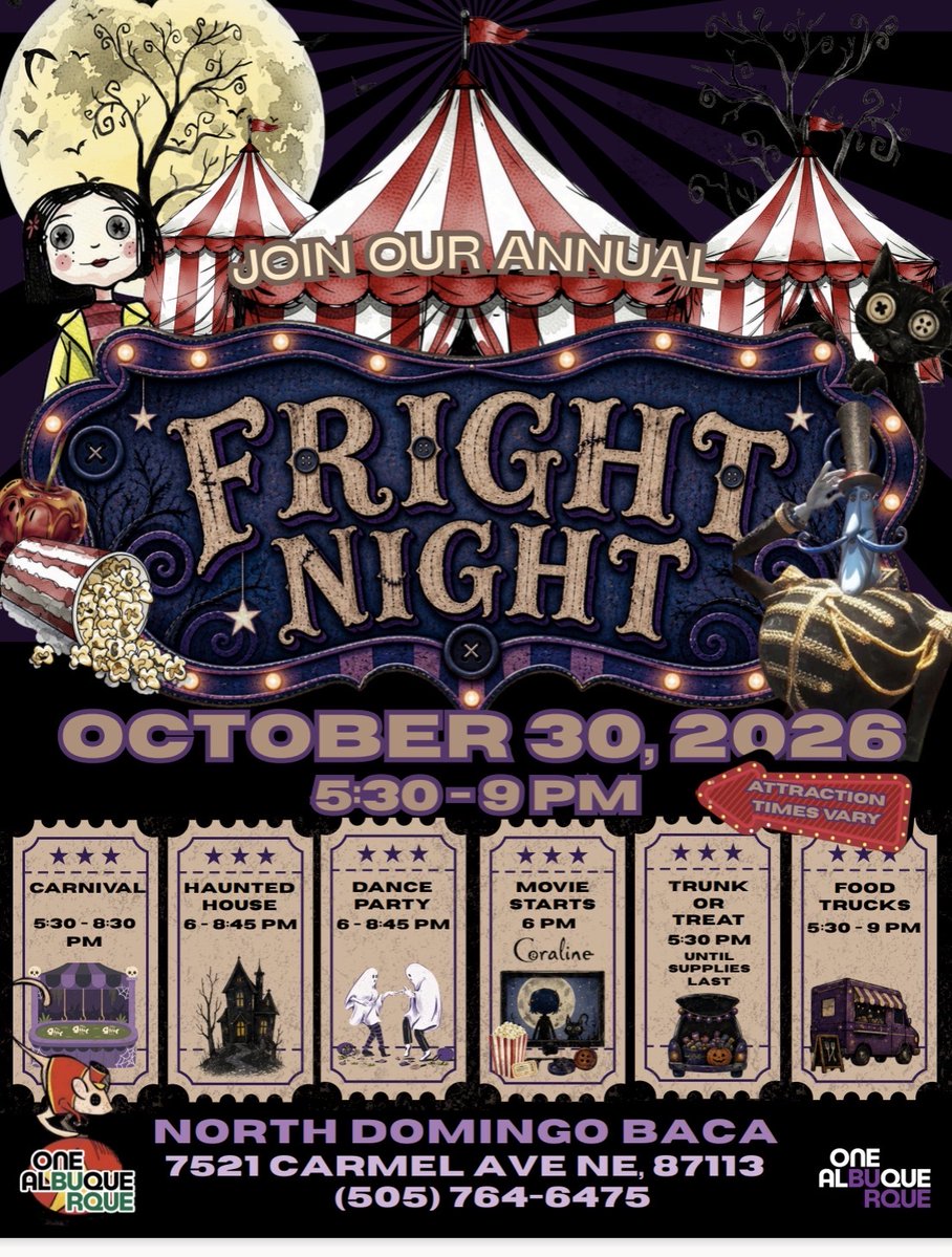 CABQParks's tweet photo. Kick off Halloween weekend with us! 👻

Looking for something fun to do on Friday, October 30?

Swipe through for all the details and come celebrate Halloween weekend with us! →

#OneAlbuquerque https://t.co/4xht7i1tDG
