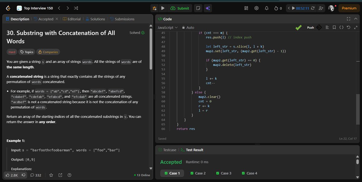 shivam_dev1690's tweet photo. Sliding window logic is simple but when it comes to code its really hard to organize everything into one place 

that type of problem asked in interview when the interviewer don't want to hire you...
#leetcode #dsa #Consistency  #buildinpublic #100DaysOfCode 

day = -Infinity. https://t.co/ghA1QD8IN2