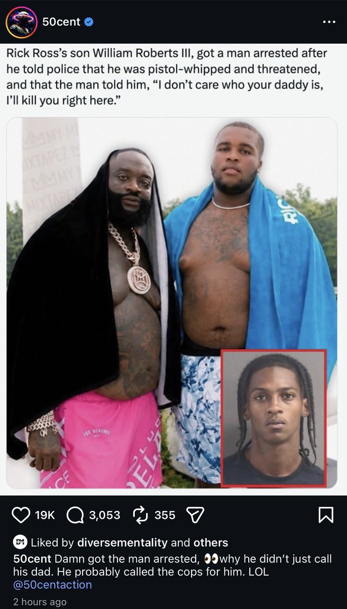 CurtisBashar's tweet photo. 50 Cent is going to bail out the nigga who threatened to kill Rick Ross's son 

This is crazy LMFAO https://t.co/ZH6x5wlx7r