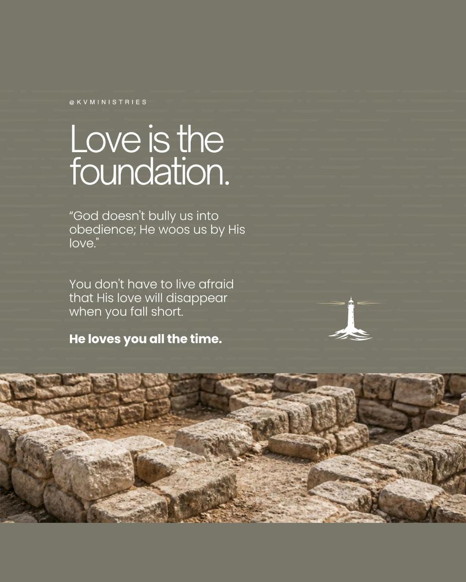 kvministries's tweet photo. What do you believe motivates God’s relationship with you?

If you believe He loves you because you perform well, every failure can leave you questioning His love. But God loved us before we loved Him. His love is the foundation we build our lives on.

He draws us into obedience through love, and He enjoys being with us. Jesus calls us friends and shares with us what He has heard from the Father.

That friendship doesn’t make obedience optional. Jesus is also our Master. Loving Him means responding to what He says, trusting that His direction comes from love and wisdom.

You don’t have to earn His love through performance. You can respond to His love with trust and obedience.

💬 Buy the book here: https://t.co/G3oHlY7TbM