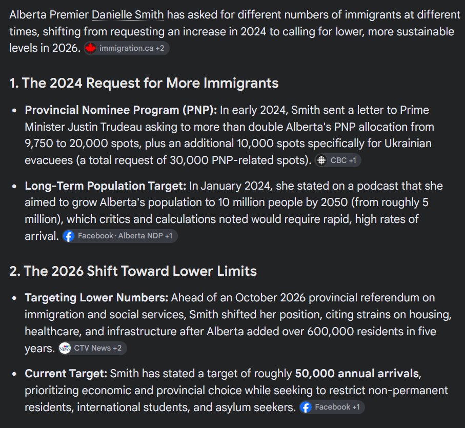 InGordWeTrust's tweet photo. @worldrealist1 @RationalEye @TamraHawke55783 @KatlynHarrison Danielle Smith loves and asks for immigration though. https://t.co/28rAMmreQv