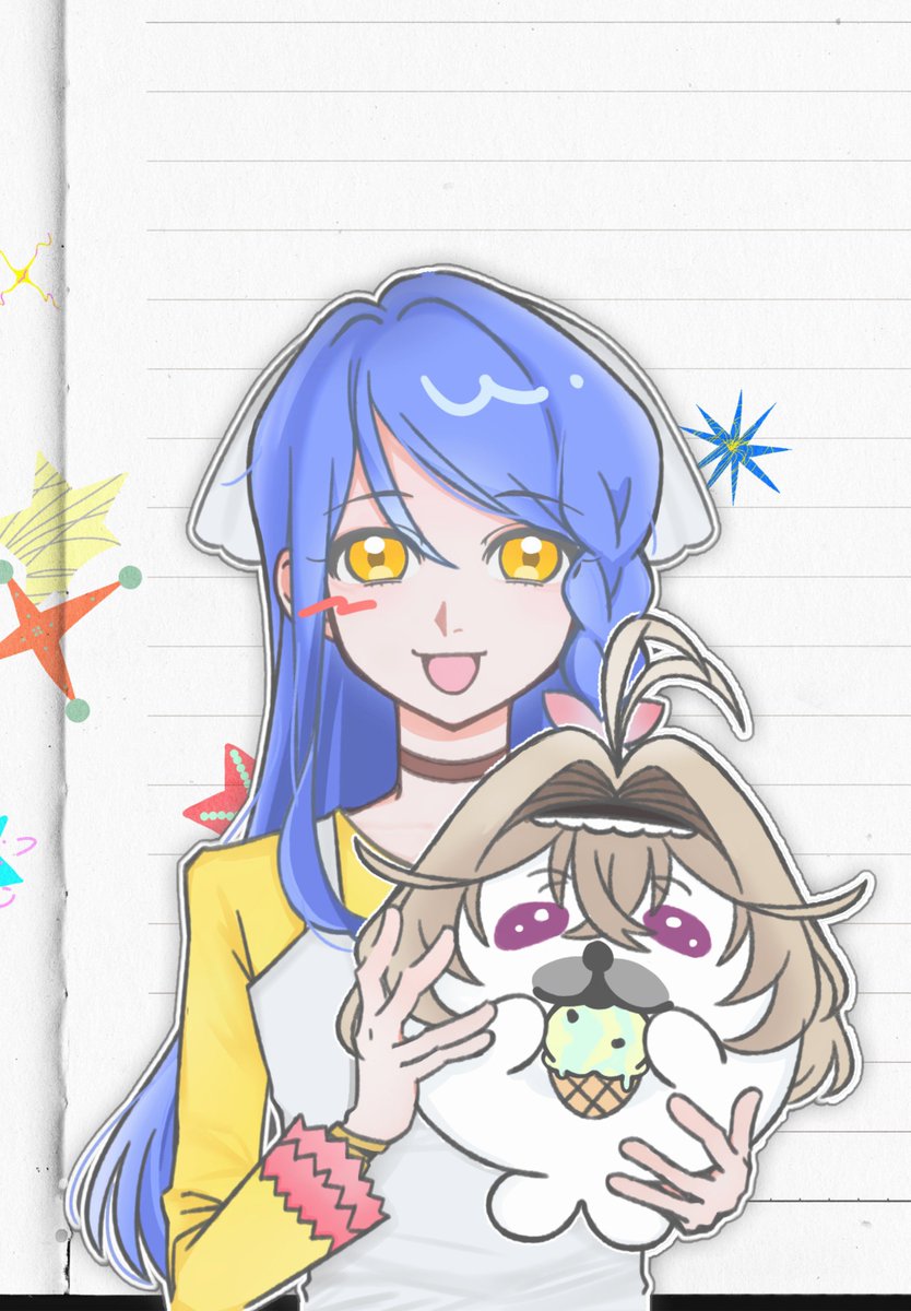 oyu119_a's tweet photo. #precure #くれるる #るるくれ 
如果你的女朋友很爱吃冰，并且毛色看起来白白的，那她可能是一只海报🦭 https://t.co/kS0WfH35kX