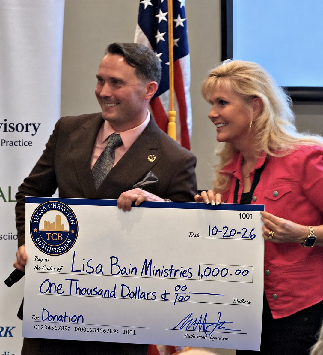lbain7's tweet photo. What a wonderful luncheon today with Tulsa Christian Businessmen-TCB!

We have cherished their friendship and support over the years, and we are so grateful for their generous donation today to support our programs.  Incredible leaders doing great things!  Thankful! https://t.co/SdqTmdfFXd