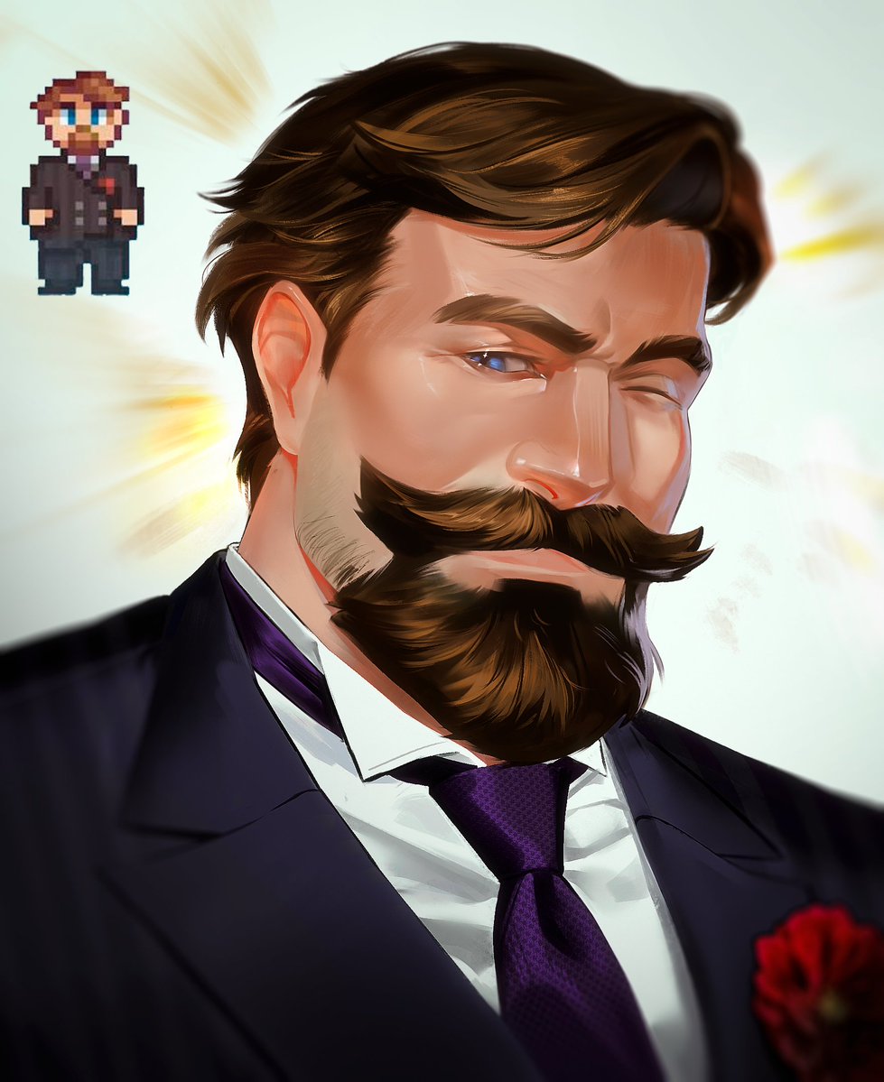 Plookys's tweet photo. Just waiting for my chance to marry Clint from Stardew Valley 😭❤️ https://t.co/5xa8GFVD2C